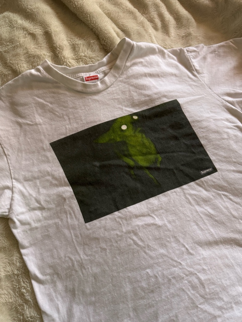 Supreme White Graphic Tee Rubber Johnny Chris Cunningham Aphex Twin